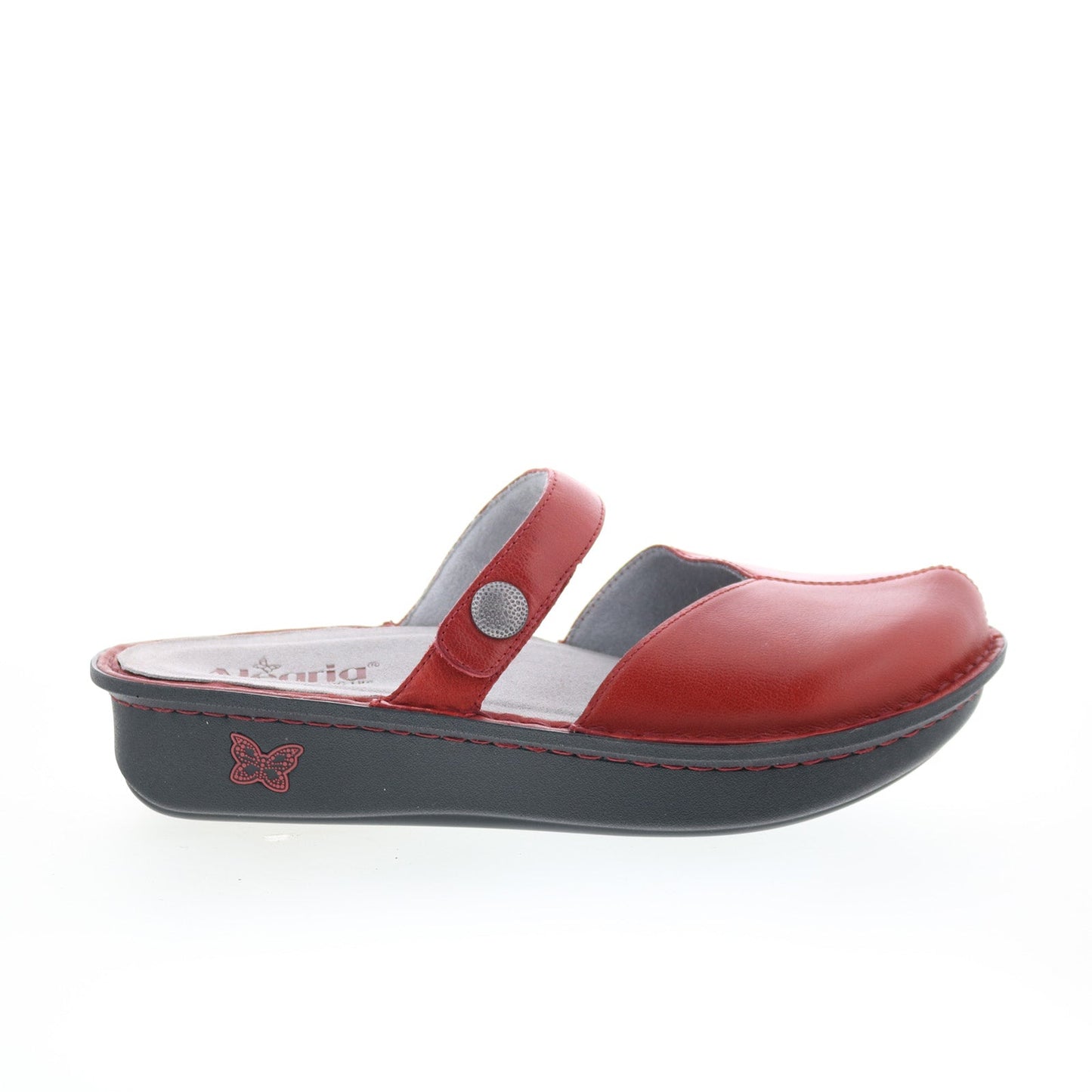 Alegria Kamila Garnet KAM-6107 Womens Red Leather Slides Sandals Shoes