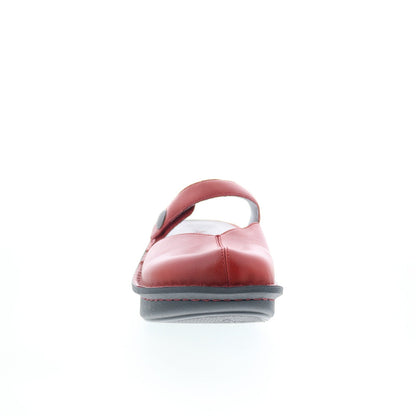 Alegria Kamila Garnet KAM-6107 Womens Red Leather Slides Sandals Shoes