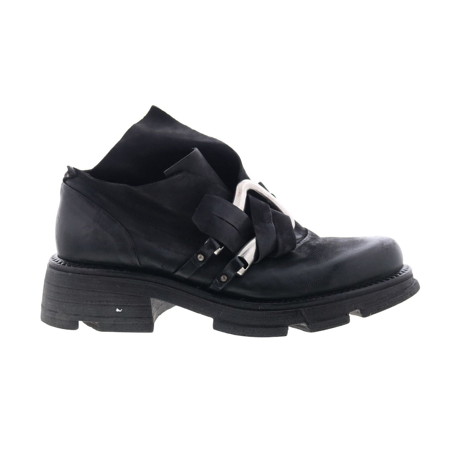 Laken Womens Black Leather Slip On Casual Dress Boots