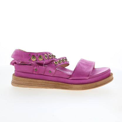 Larkie Womens Purple Suede Hook & Loop Strap Sandals Shoes