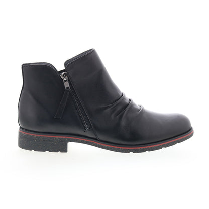 Aetrex Mila LB300W Womens Black Leather Zipper Ankle & Booties Boots