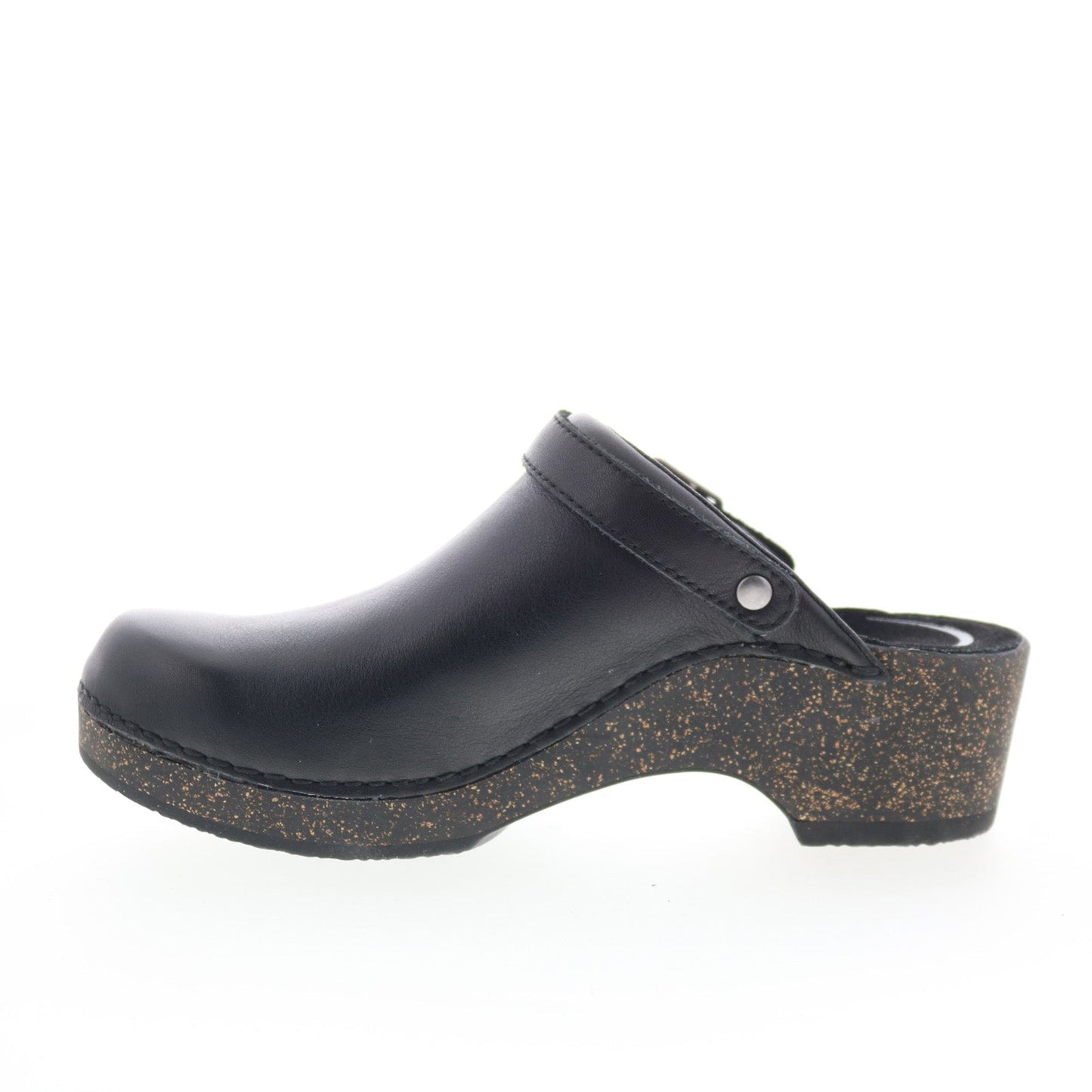 Aetrex Beckie LC200W Womens Black Leather Hook & Loop Heeled Sandals Shoes