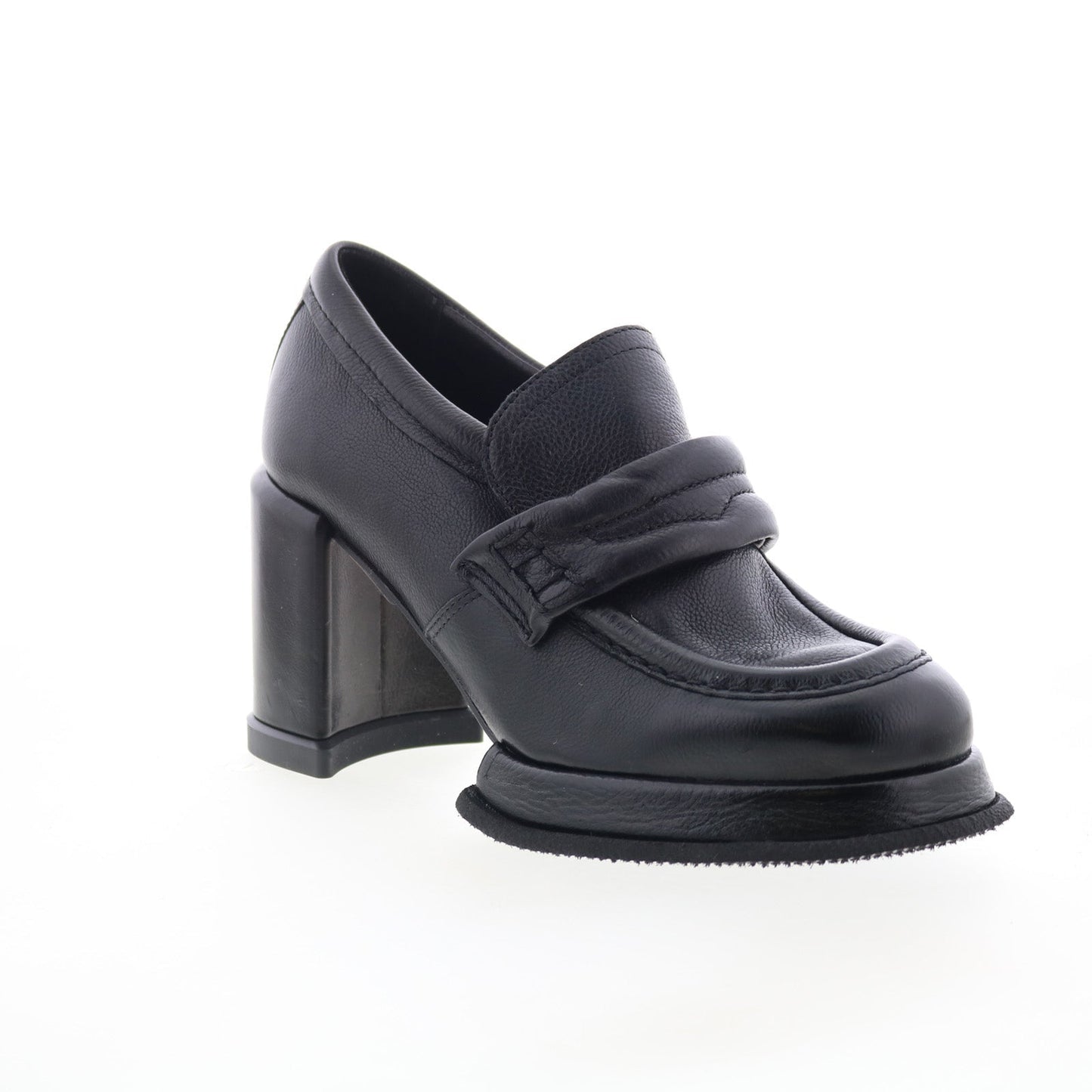Leight Womens Black Leather Slip On Pumps Heels Shoes