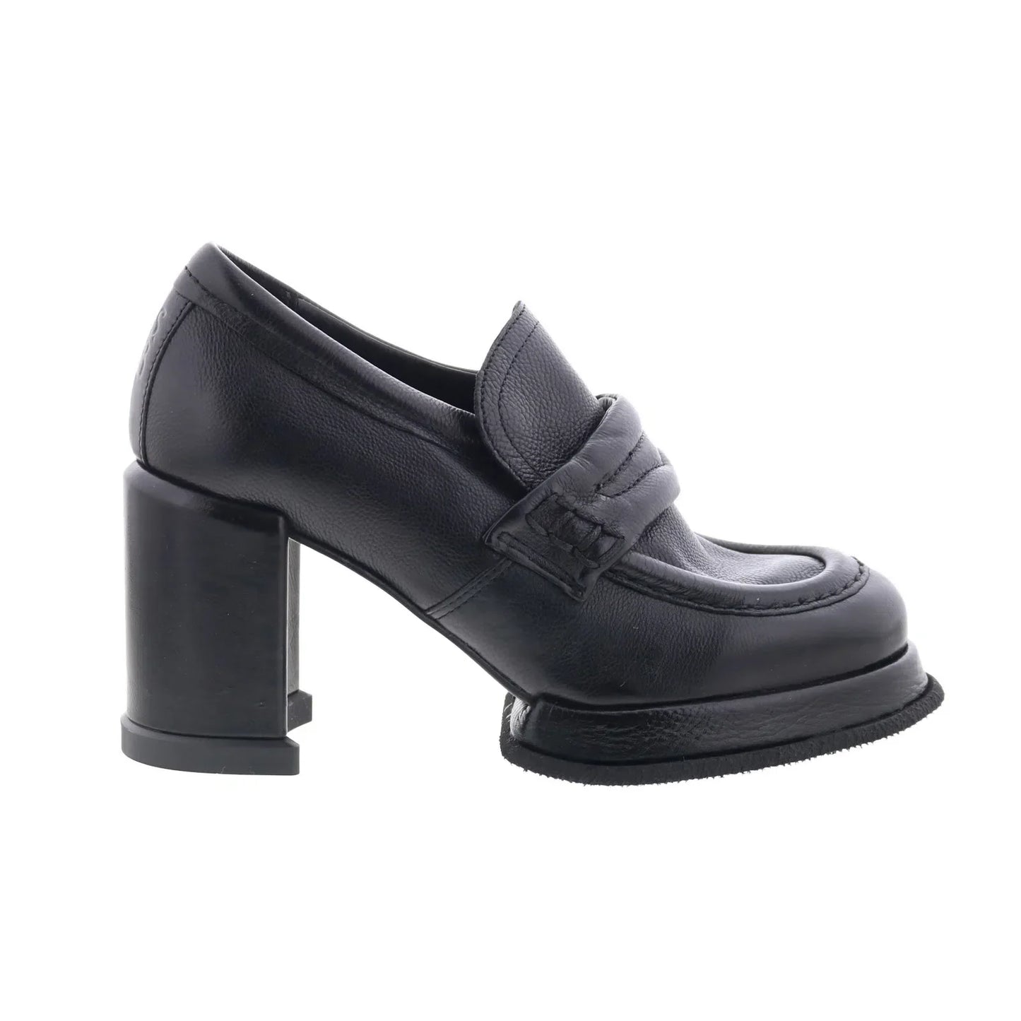 Leight Womens Black Leather Slip On Pumps Heels Shoes