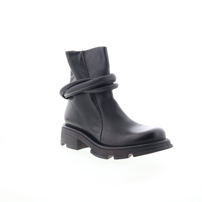 Lider Womens Black Leather Zipper Casual Dress Boots