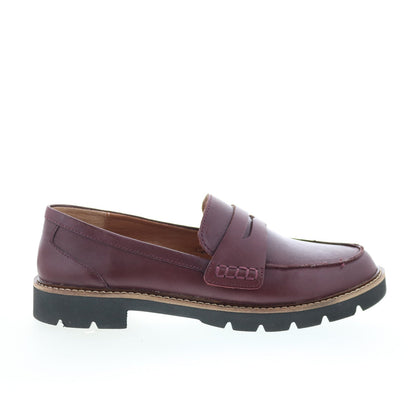 Aetrex Collette LL109W Womens Burgundy Leather Loafers & Slip Ons Penny Shoes