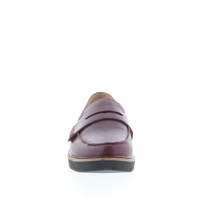 Aetrex Collette LL109W Womens Burgundy Leather Loafers & Slip Ons Penny Shoes