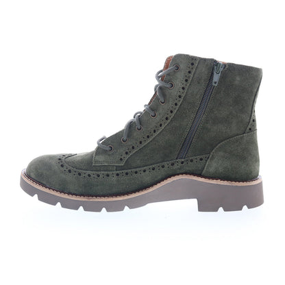 Aetrex Margot LL504 Womens Green Suede Lace Up Casual Dress Boots