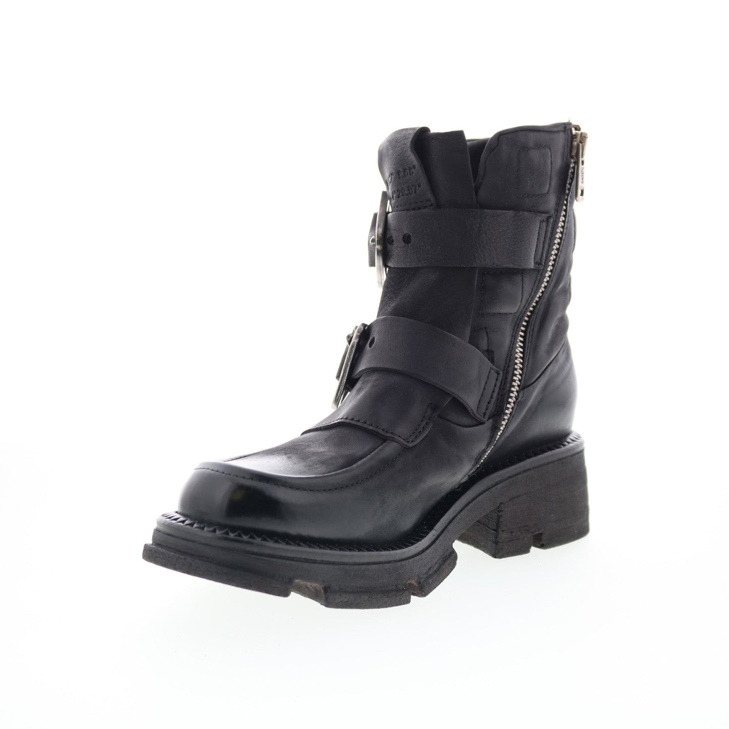 Loman Womens Black Leather Zipper Casual Dress Boots