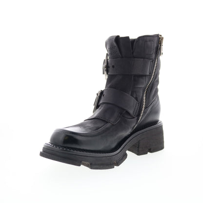 Loman Womens Black Leather Zipper Casual Dress Boots