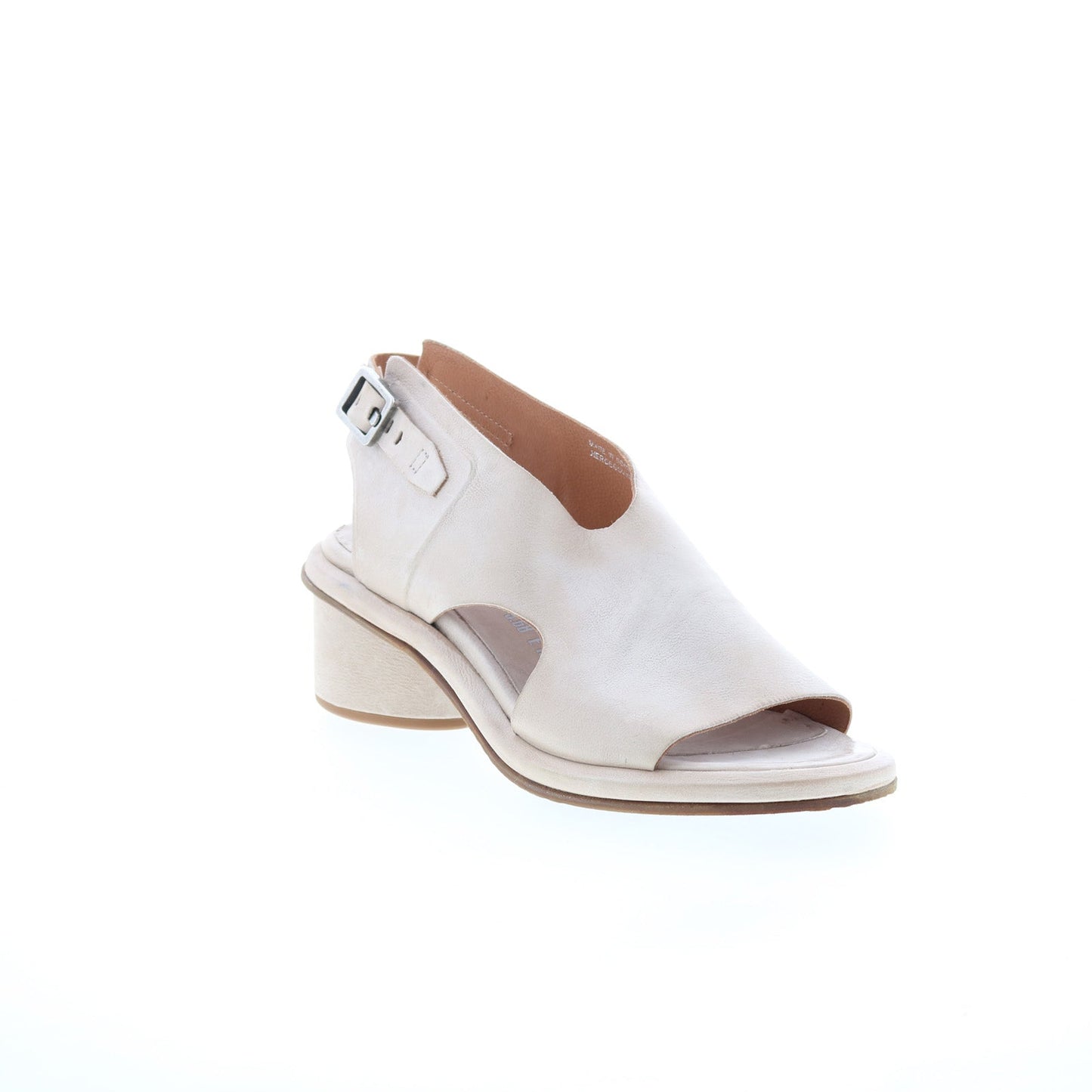 Lucca Womens Beige Leather Hook & Loop Heeled Sandals Shoes
