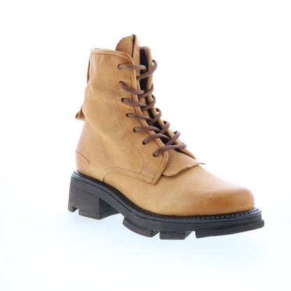 Lukie Womens Brown Leather Lace Up Casual Dress Boots