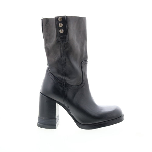 Lyam Womens Black Leather Slip On Casual Dress Boots