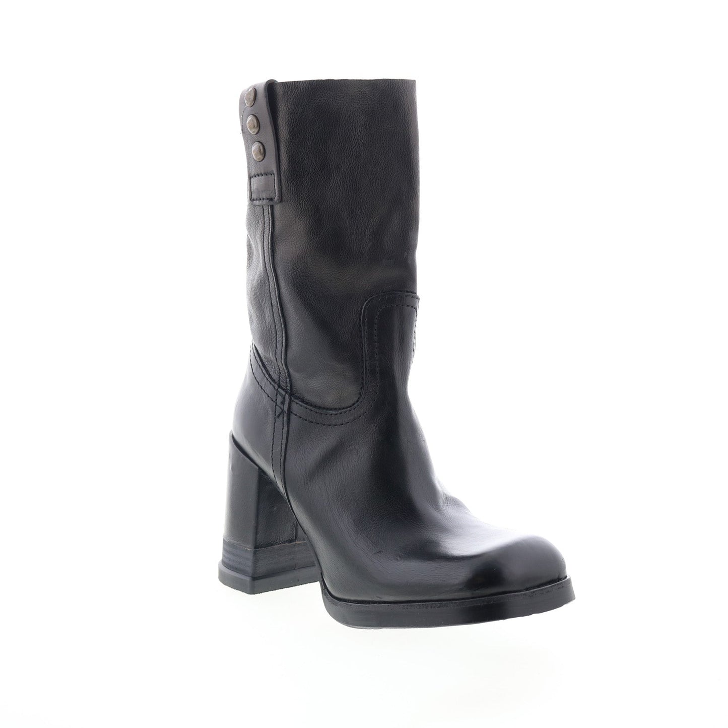 Lyam Womens Black Leather Slip On Casual Dress Boots