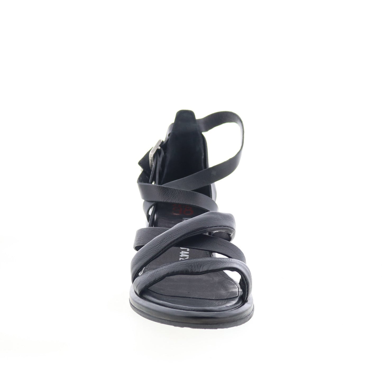 Lyndon 201 LYNDON-201 Womens Black Leather Wedges Sandals Shoes