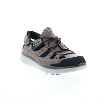 Allrounder by Mephisto Maroon Mens Brown Leather Strap Sport Sandals Shoes