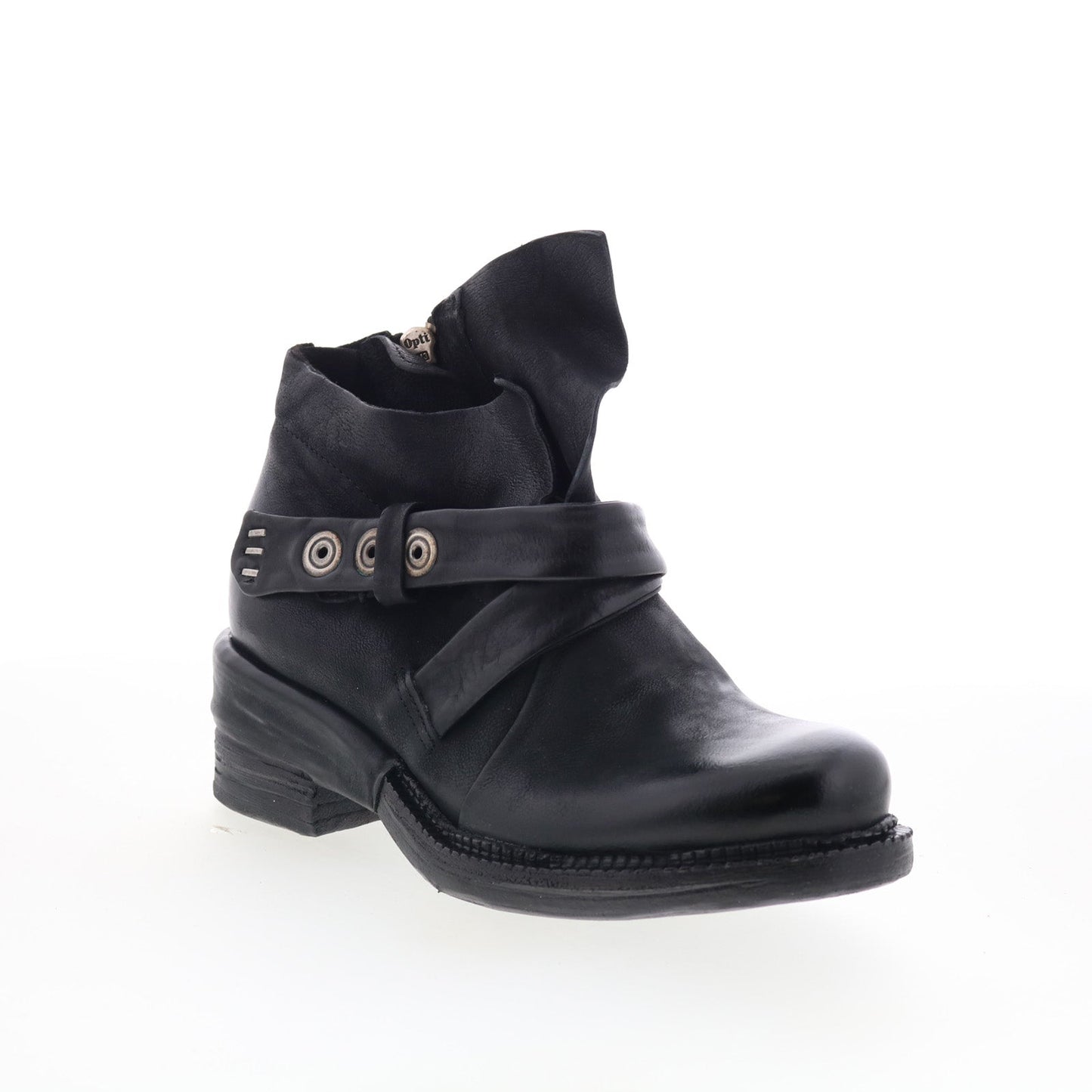 Martina Womens Black Leather Zipper Ankle & Booties Boots