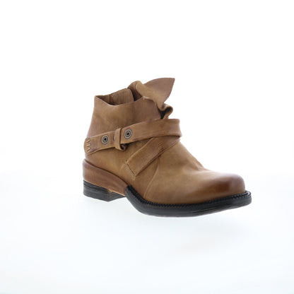 Martina Womens Brown Leather Zipper Casual Dress Boots