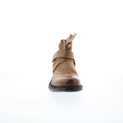 Martina Womens Brown Leather Zipper Casual Dress Boots