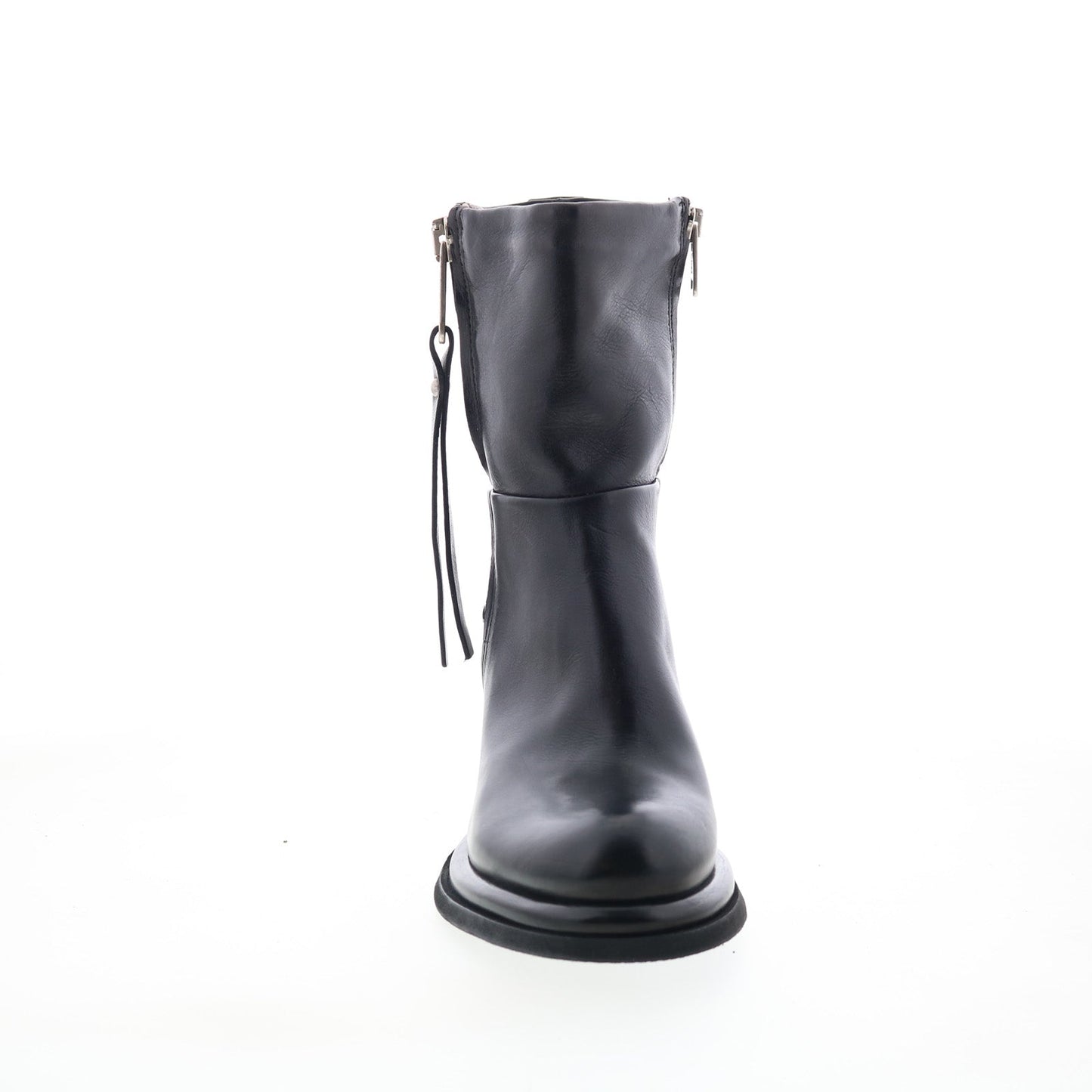Nelle Womens Black Leather Zipper Casual Dress Boots