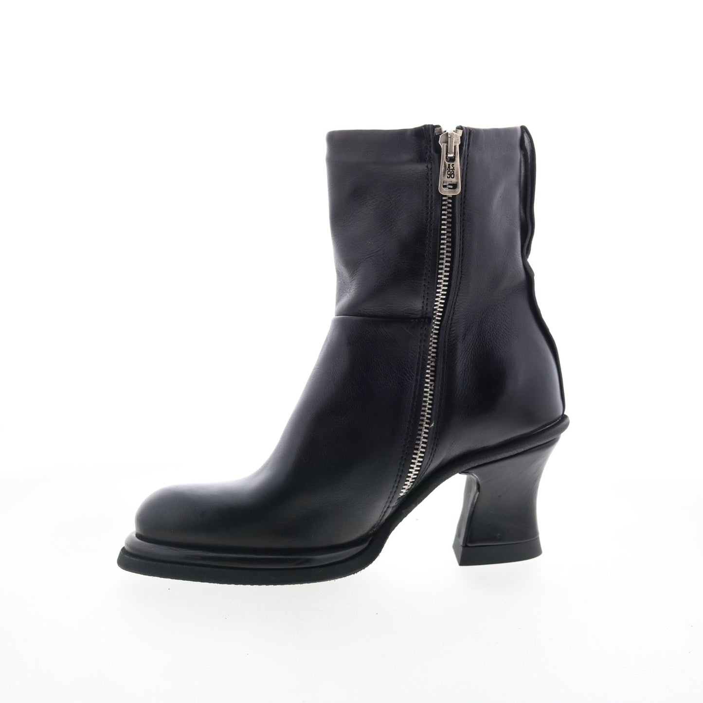 Nelle Womens Black Leather Zipper Casual Dress Boots