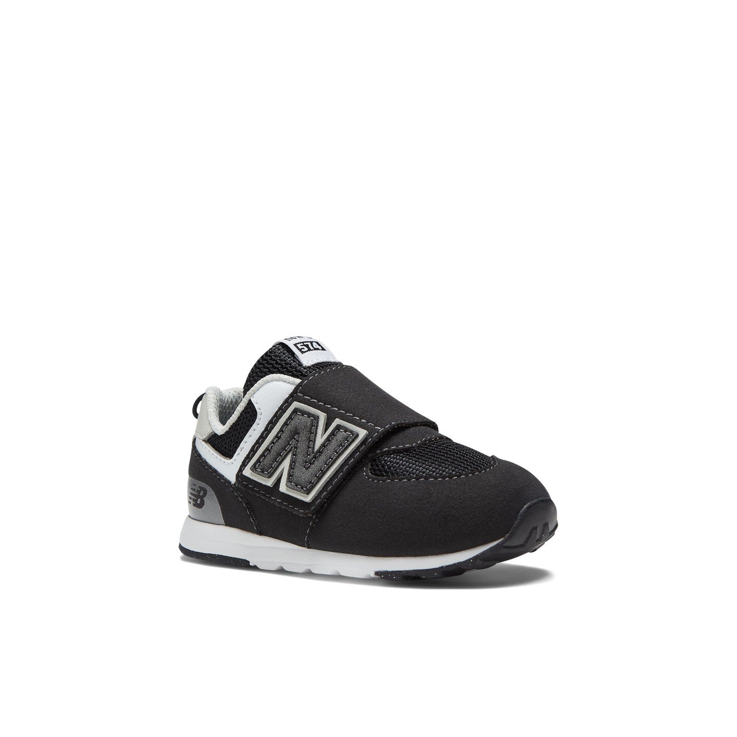 Toddler 574 B Hook & Loop in Black with Silver Metallic