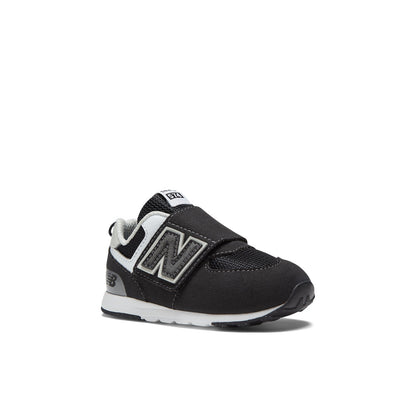 Toddler 574 B Hook & Loop in Black with Silver Metallic