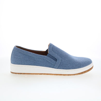 Aetrex Cameron PC145 Womens Blue Canvas Slip On Lifestyle Sneakers Shoes