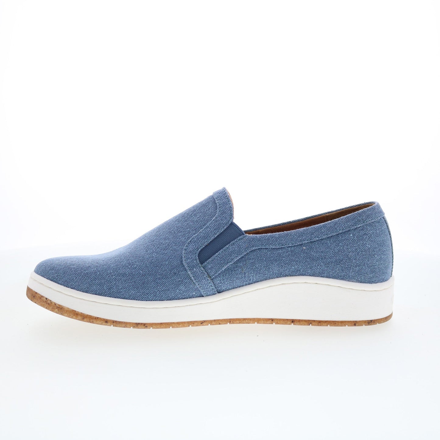 Aetrex Cameron PC145 Womens Blue Canvas Slip On Lifestyle Sneakers Shoes
