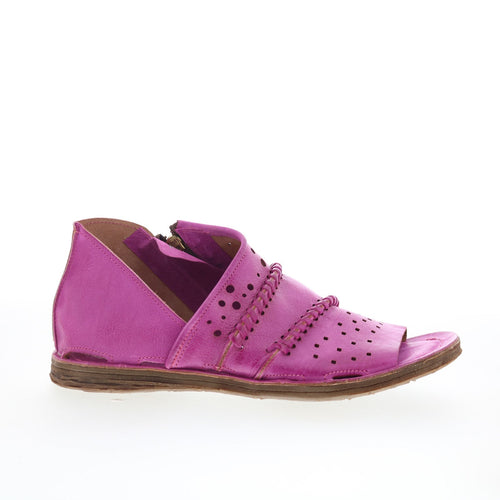 Reign Womens Purple Leather Zipper Strap Sandals Shoes