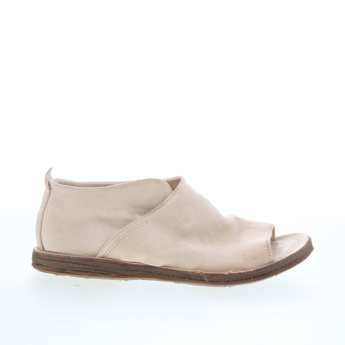 Reiley Womens Beige Leather Slip On Strap Sandals Shoes