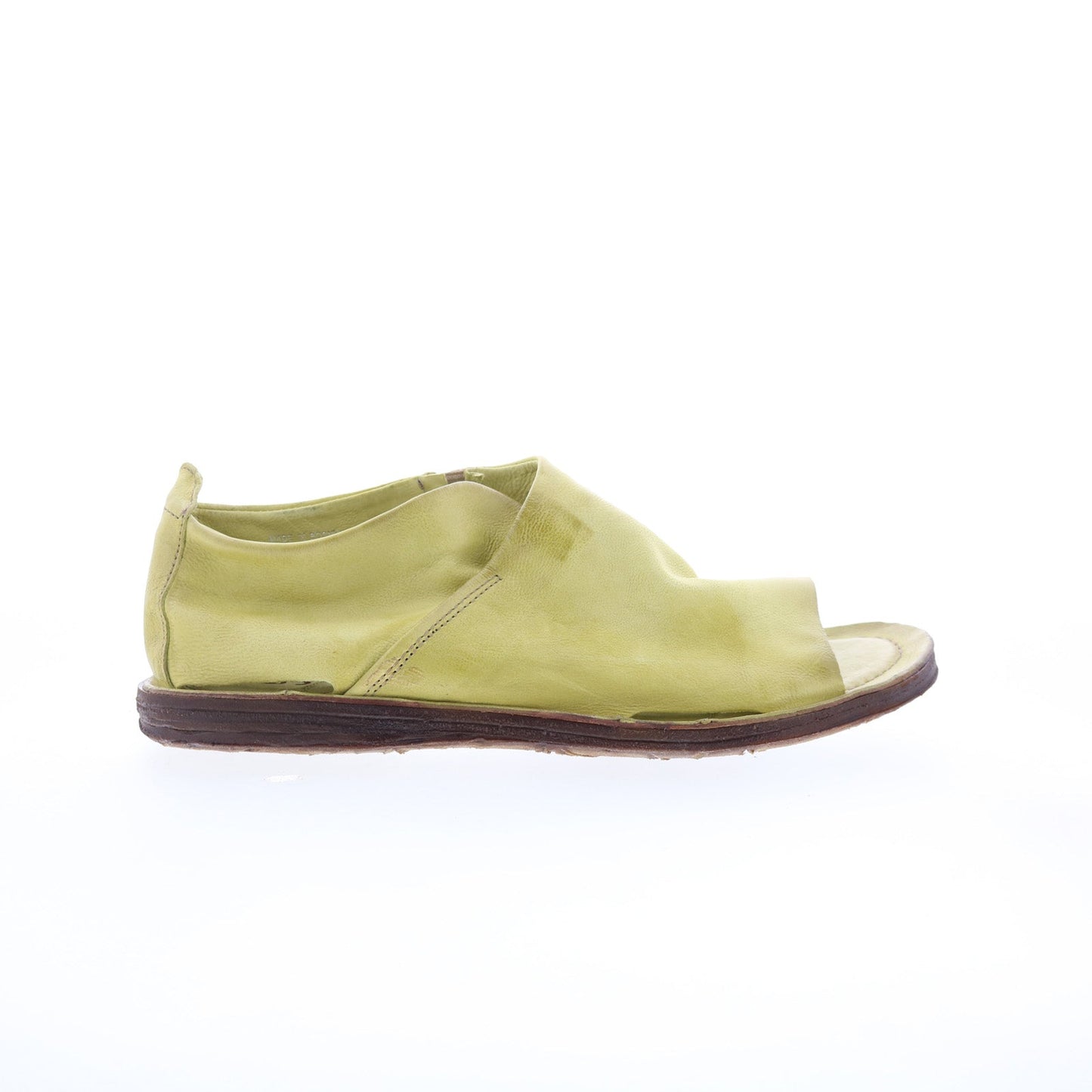 Reiley Womens Green Leather Slip On Mule Flats Shoes