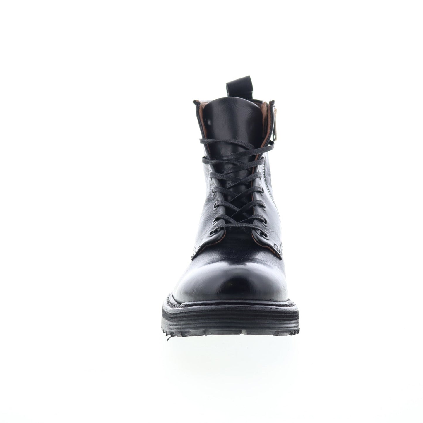 Renald Mens Black Leather Zipper Casual Dress Boots