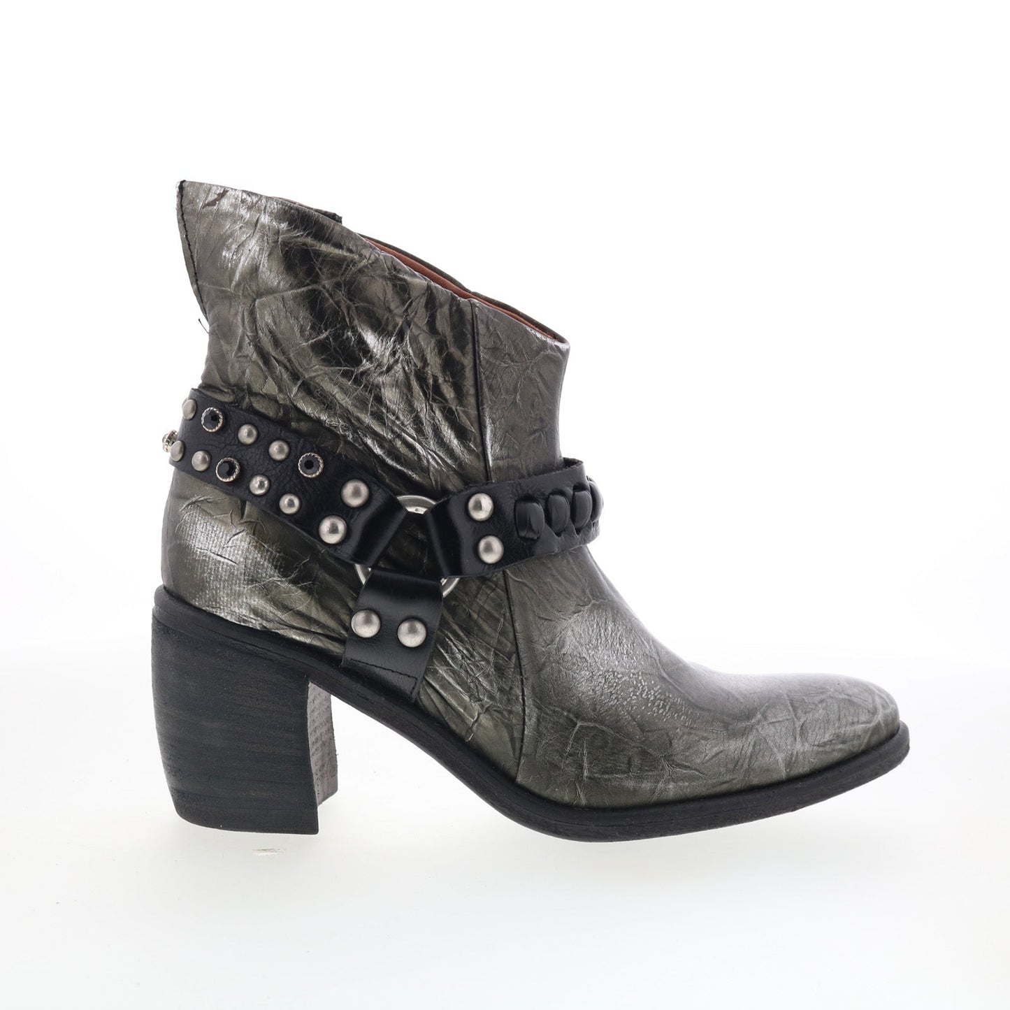 Ridley Womens Silver Leather Zipper Ankle & Booties Boots