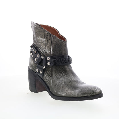 Ridley Womens Silver Leather Zipper Ankle & Booties Boots