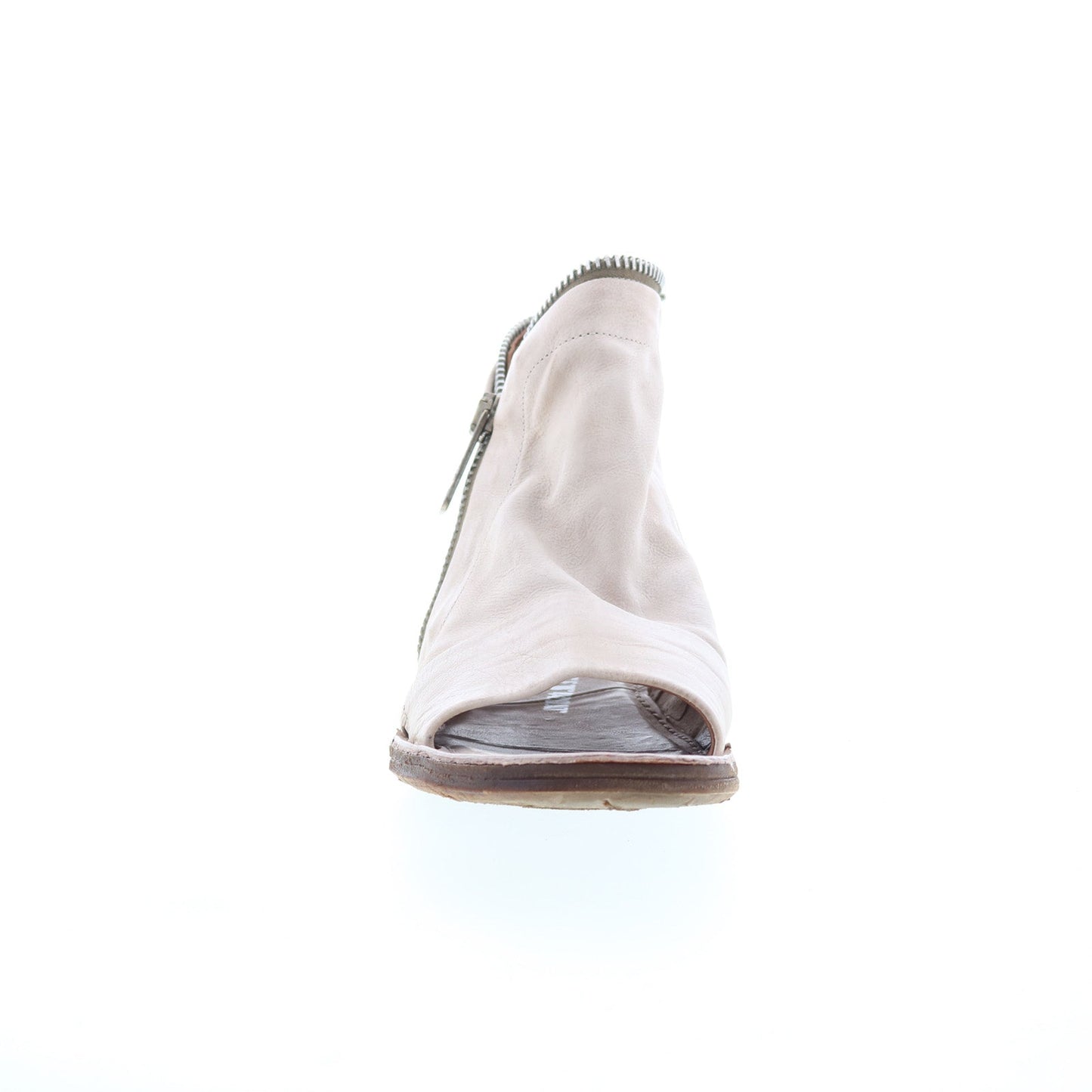 Ritchie Womens Gray Leather Zipper Mule Flats Shoes