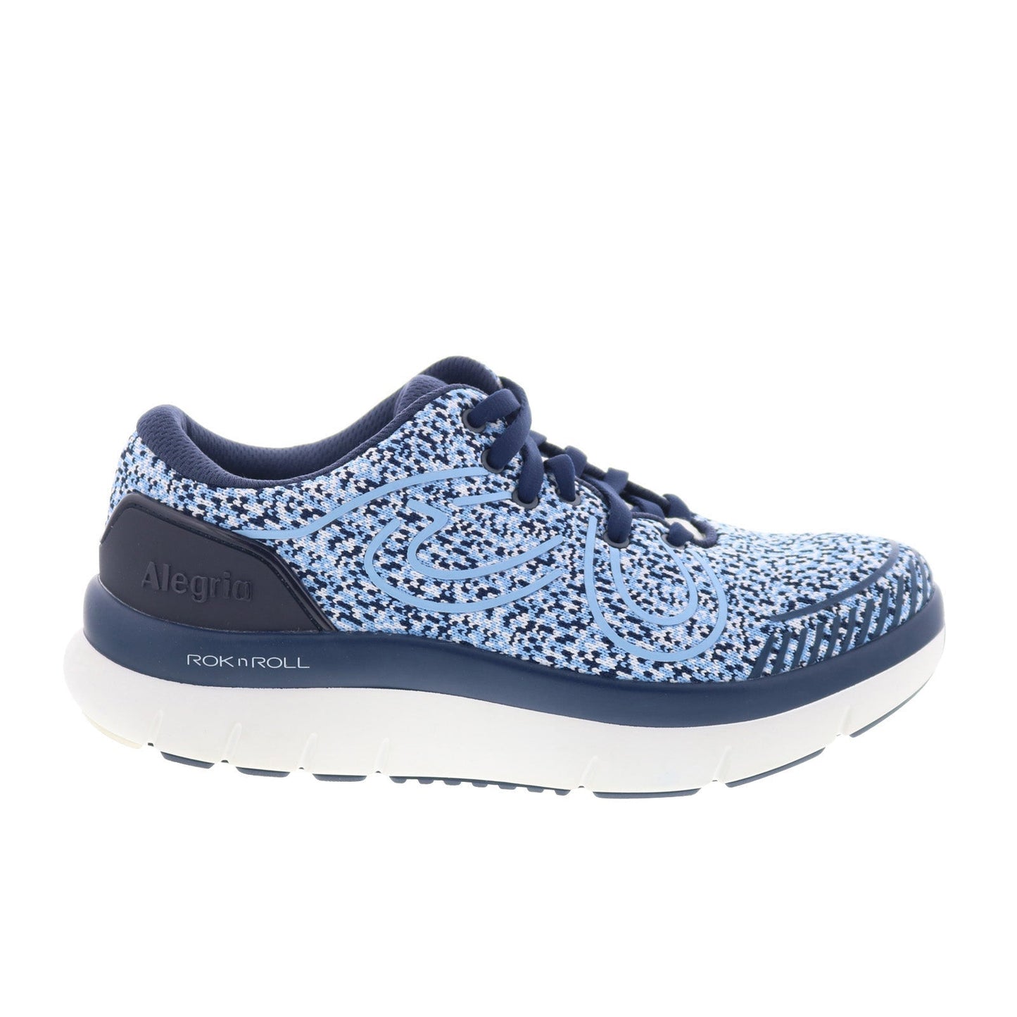 Alegria Roll On RRR2-7621 Womens Blue Canvas Lace Up Lifetsyle Sneakers Shoes