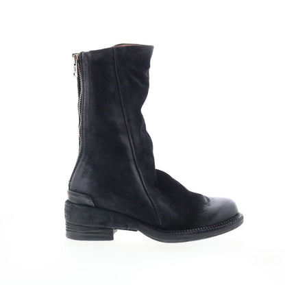 Saddler Womens Black Leather Zipper Casual Dress Boots