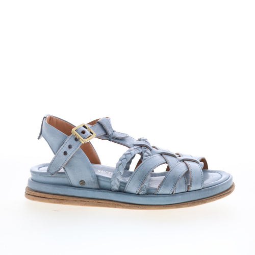 Saul Womens Blue Leather Hook & Loop Strap Sandals Shoes