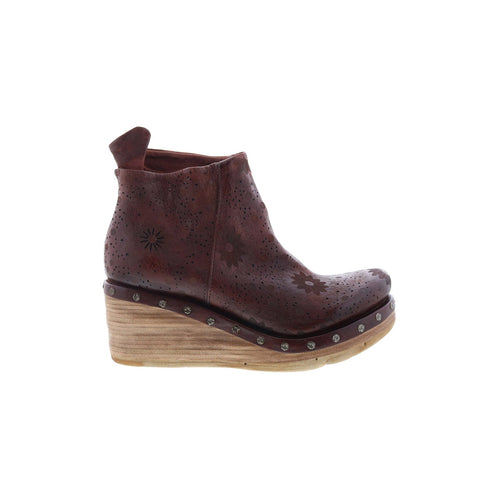 Savina Floral Womens Brown Leather Zipper Casual Dress Boots