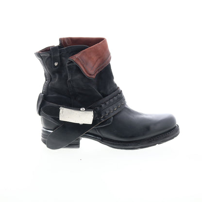 Sebastian Womens Black Leather Zipper Casual Dress Boots