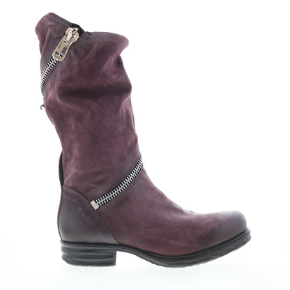 Siggs Womens Burgundy Leather Zipper Casual Dress Boots