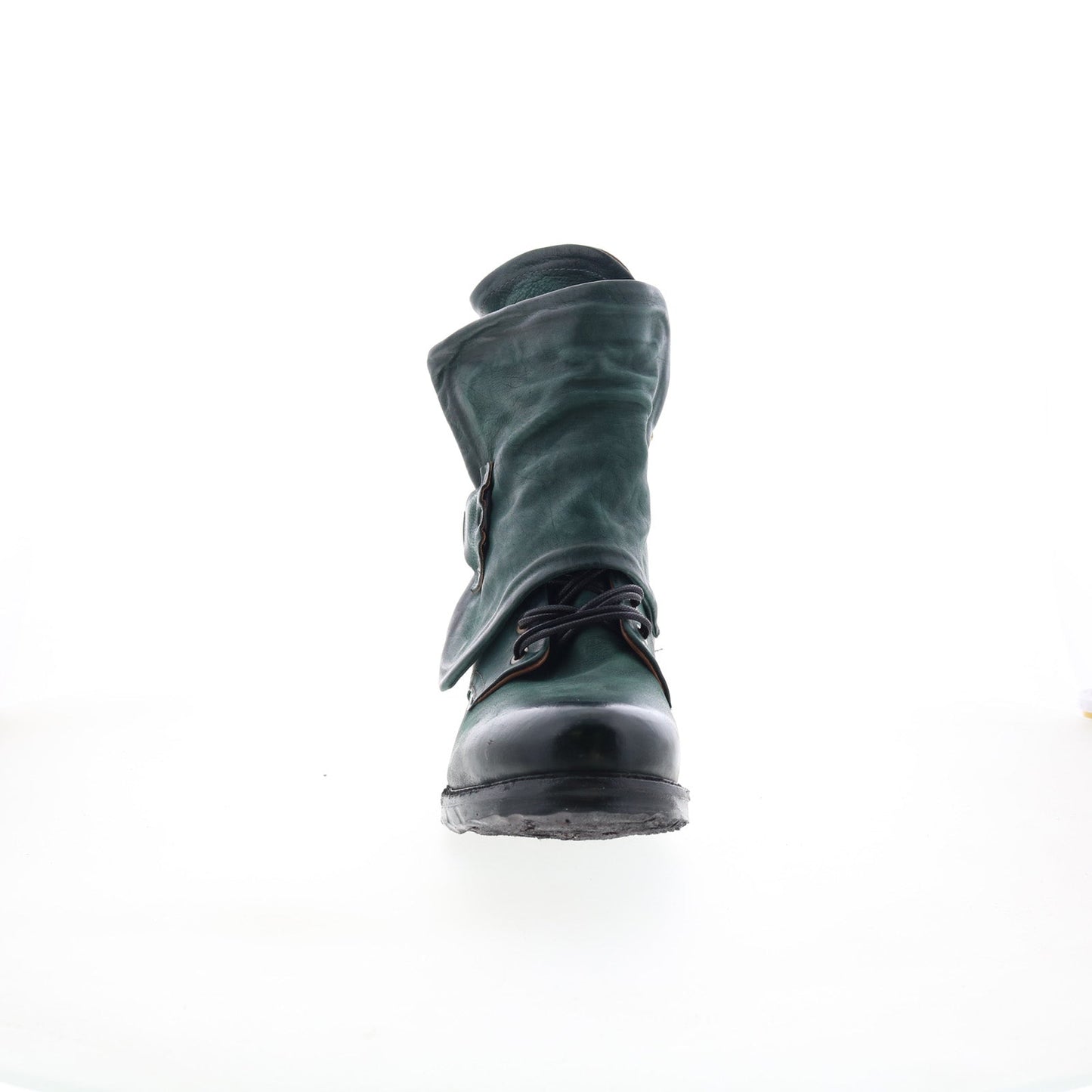 Simon Womens Green Leather Zipper Casual Dress Boots