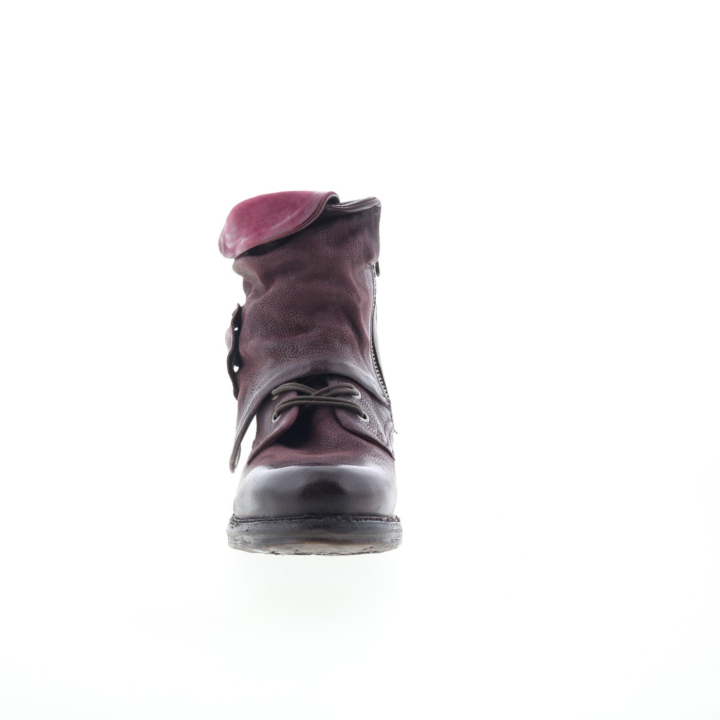 Simon Womens Burgundy Leather Zipper Casual Dress Boots