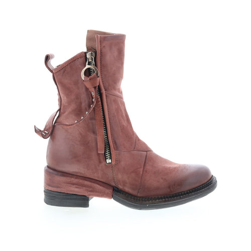 Stratford Womens Brown Leather Zipper Casual Dress Boots