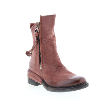 Stratford Womens Brown Leather Zipper Casual Dress Boots
