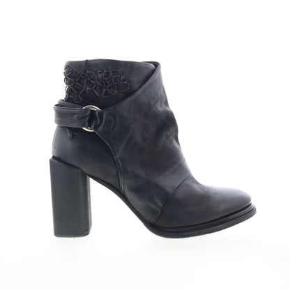 Swanson Womens Black Leather Zipper Ankle & Booties Boots