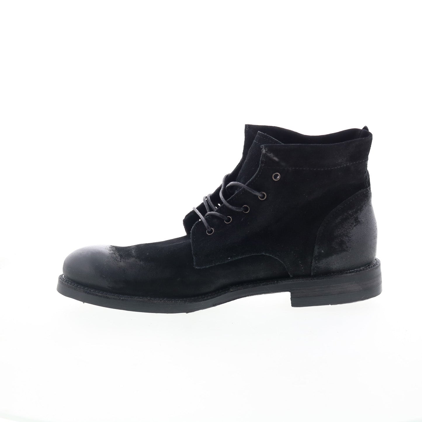 Sye Mens Black Leather Lace Up Casual Dress Boots