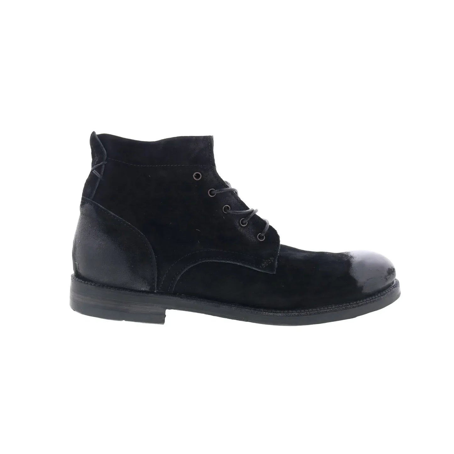 Sye Mens Black Leather Lace Up Casual Dress Boots