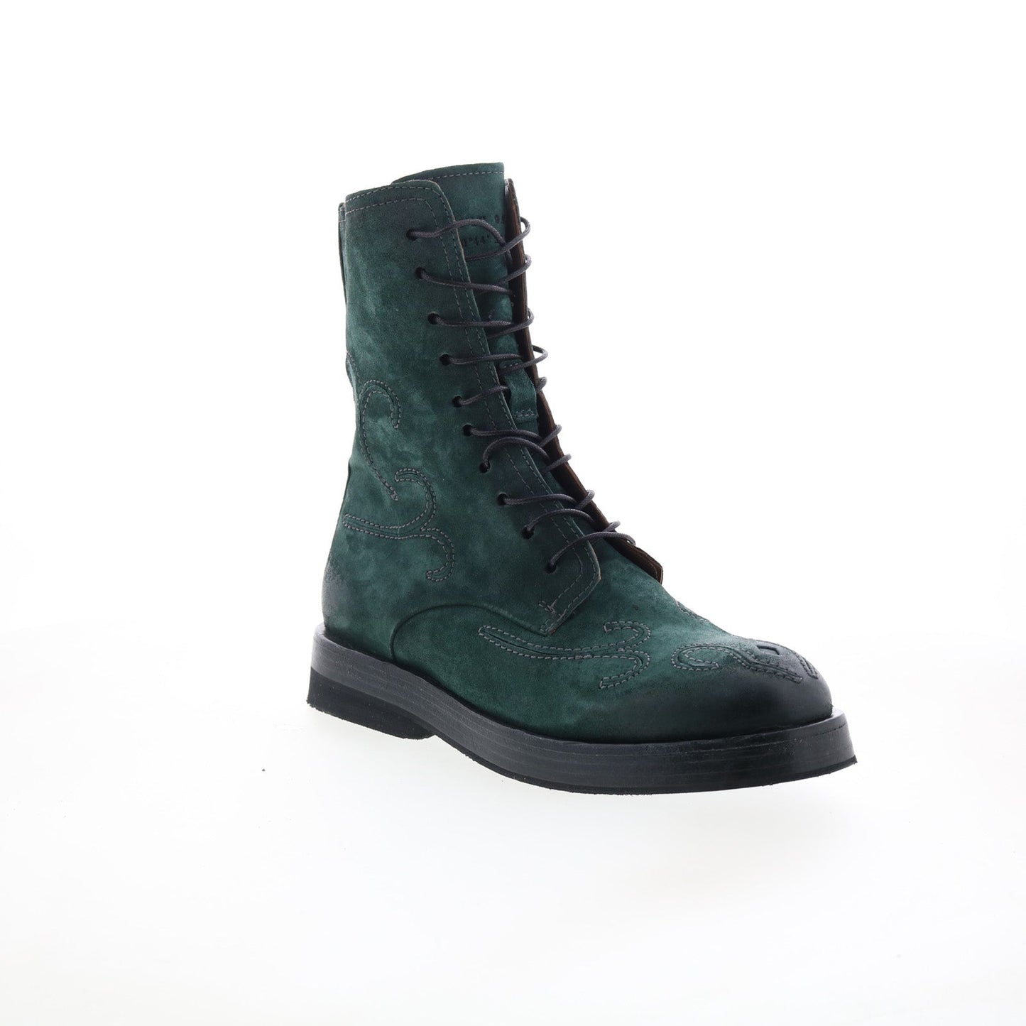 Tatton Womens Green Leather Zipper Casual Dress Boots